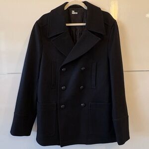 The Kooples Men's Black Wool Coat Jacket - Size L - Like New
